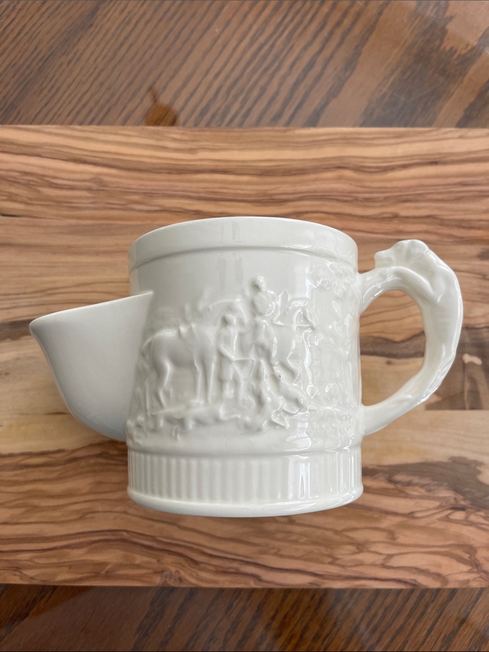 Rare Wedgwood Devonshire Shaving Scuttle Fox Hunt Hound Handle England